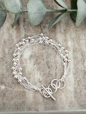 925 Sterling Silver Bead Bracelet 4 MM Ball Bracelet Bead Bracelet
